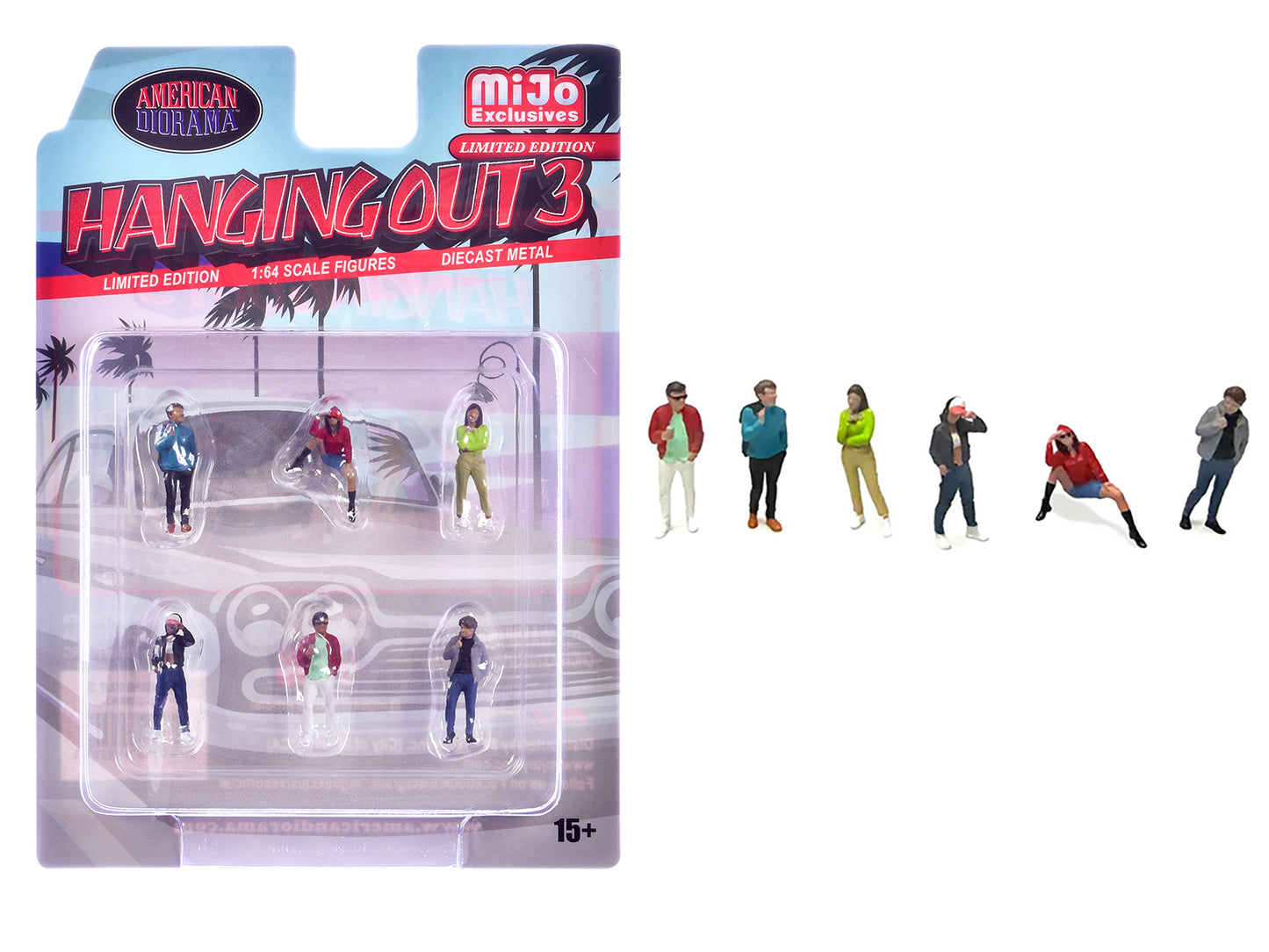 "Hanging Out #3" 6 piece Diecast Figure Set (6 Figures) Limited Edition for 1/64 Scale Models by American Diorama <h2>"Hanging Diorama</h2> <p>High-quality model car perfect collectors and enthusiasts