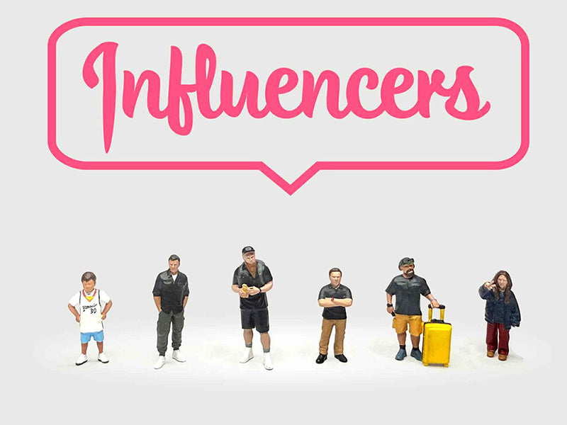 "Influencers" 6 piece Diecast Figure Set Limited Edition for 1/64 Scale Models by American Diorama <h2>"Influencers" Diorama</h2> <p>High-quality model car perfect collectors and enthusiasts. Features