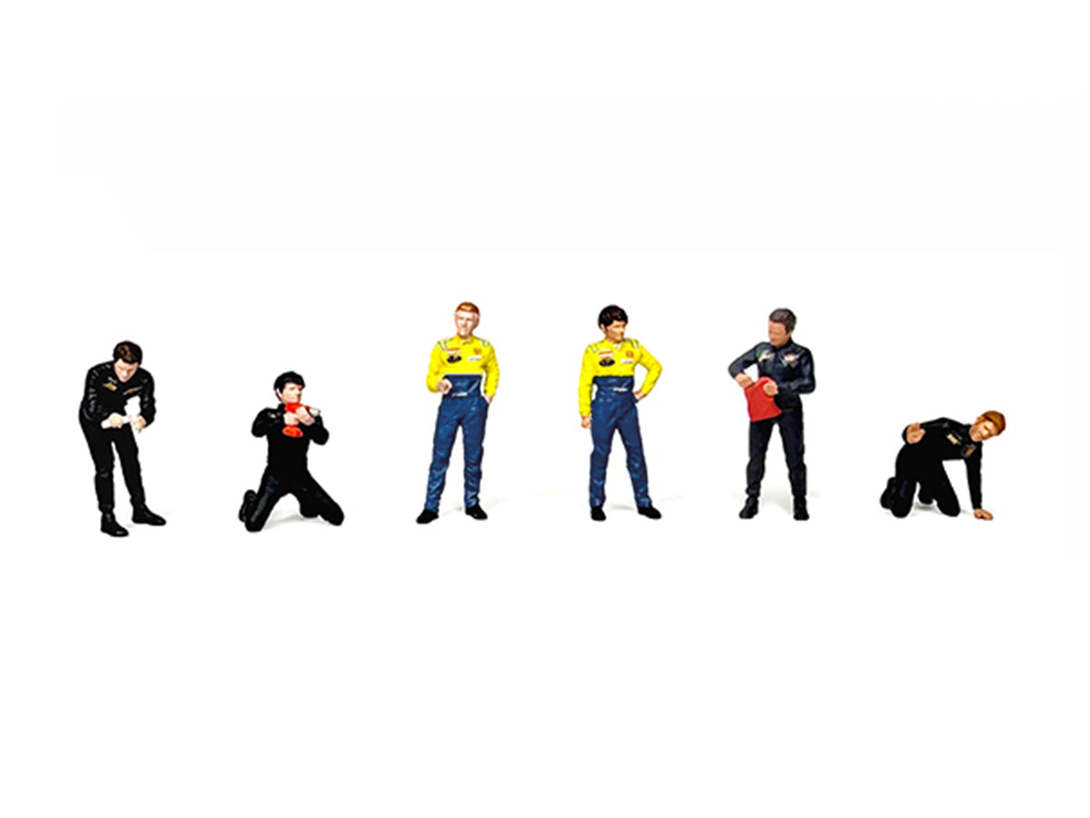 "Race Crew #2" 6 piece Diecast Figure Set (6 Figures) for 1/64 Scale Models