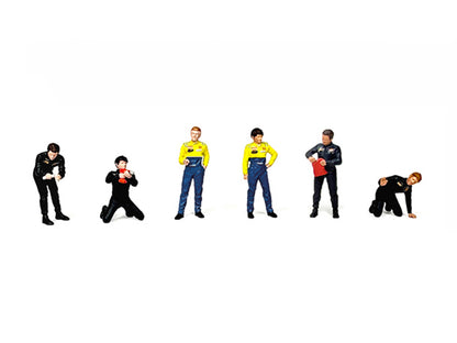 "Race Crew #2" 6 piece Diecast Figure Set (6 Figures) for 1/64 Scale Models