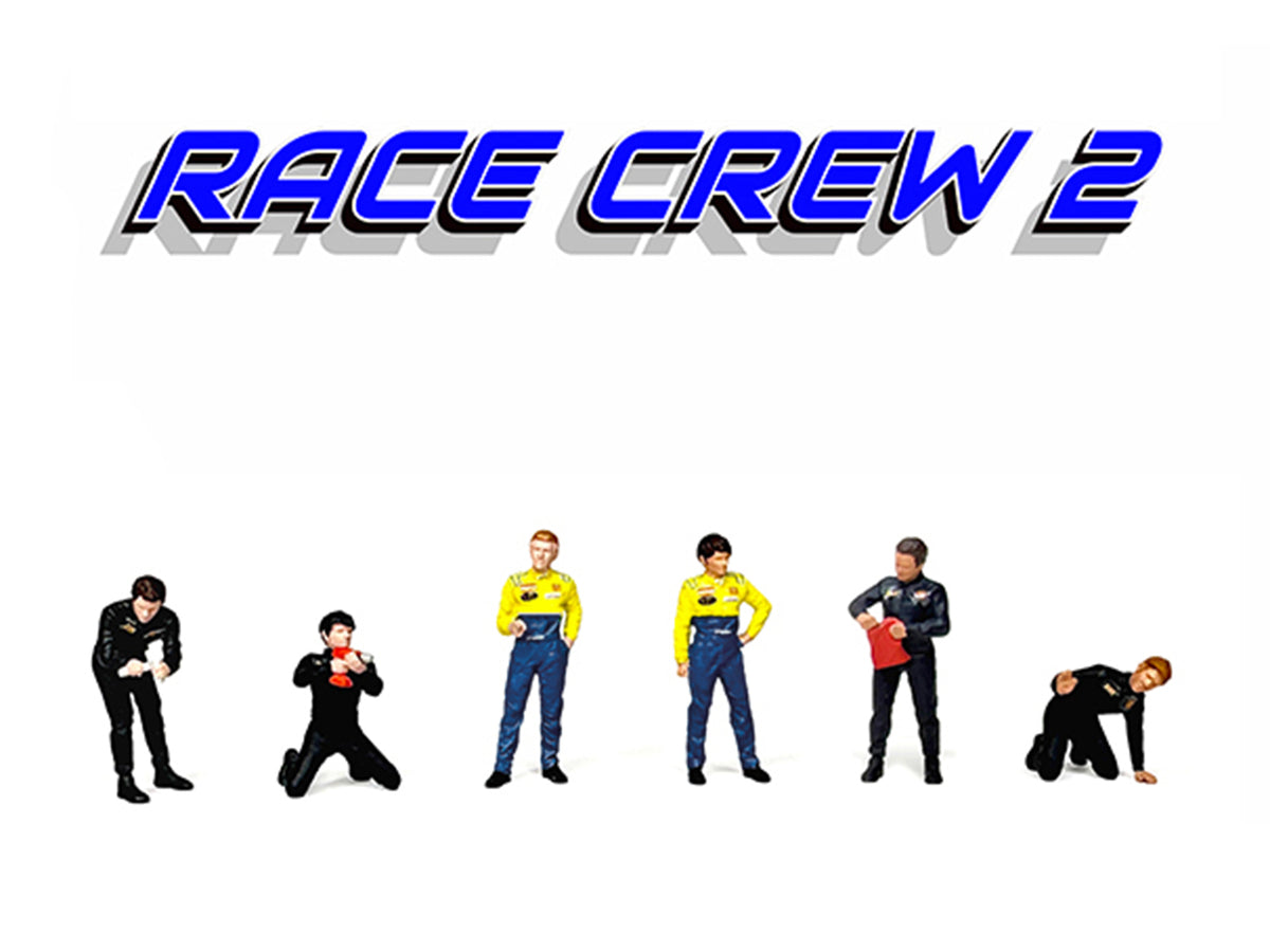 "Race Crew #2" 6 piece Diecast Figure Set (6 Figures) for 1/64 Scale Models
