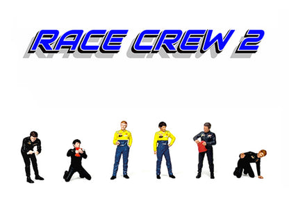 "Race Crew #2" 6 piece Diecast Figure Set (6 Figures) for 1/64 Scale Models