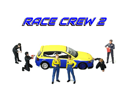 "Race Crew #2" 6 piece Diecast Figure Set (6 Figures) for 1/64 Scale Models