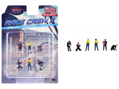 "Race Crew #2" 6 piece Diecast Figure Set (6 Figures) for 1/64 Scale Models