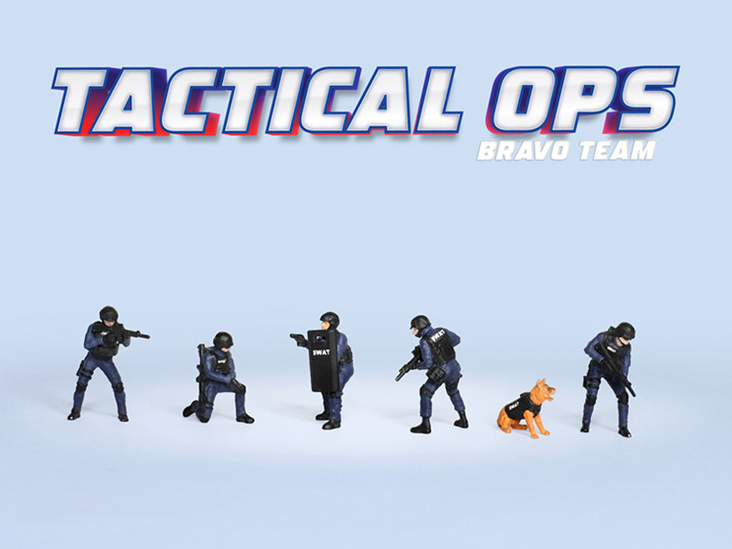 "Tactical Ops Bravo Team" 6 piece T&y Diecast Figure Set (6 Figures) Limited Edition for 1/64 Scale Models by American Diorama