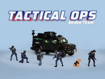 "Tactical Ops Bravo Team" 6 piece T&y Diecast Figure Set (6 Figures) Limited Edition for 1/64 Scale Models by American Diorama