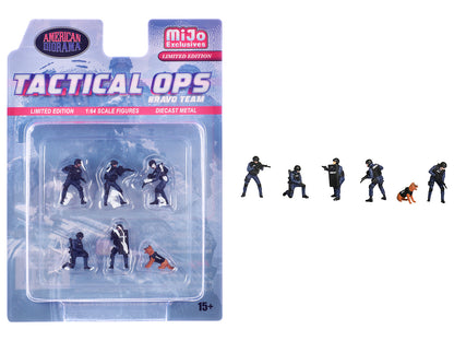 "Tactical Ops Bravo Team" 6 piece T&y Diecast Figure Set (6 Figures) Limited Edition for 1/64 Scale Models by American Diorama