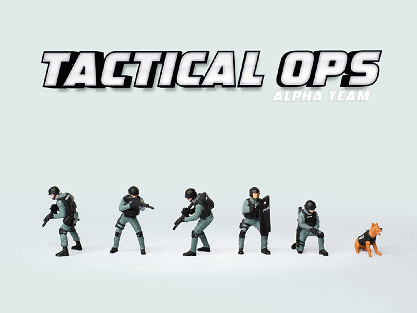 "Tactical Ops Alpha Team" 6 piece T&y Diecast Figure Set (6 Figures) Limited Edition for 1/64 Scale Models by American Diorama