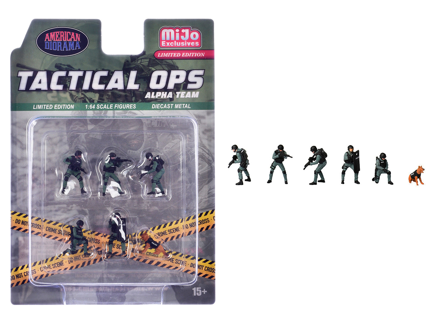 "Tactical Ops Alpha Team" 6 piece T&y Diecast Figure Set (6 Figures) Limited Edition for 1/64 Scale Models by American Diorama