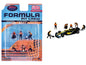"Formula Pit Crew – Team Orange" 6 piece T&y Diecast Figure Set (6 Figures) Limited Edition for 1/64 Scale Models by American Diorama