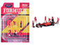"Formula Pit Crew – Team Red" 6 piece T&y Diecast Figure Set (6 Figures) Limited Edition for 1/64 Scale Models by American Diorama