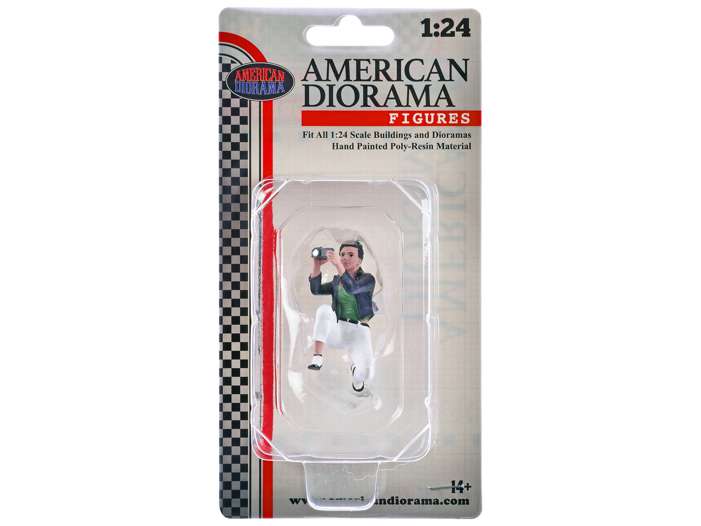 "Photographers" Figure #5 for 1/24 Scale Models by American Diorama <h2>"Photographers" Diorama</h2> <p>High-quality diecast model car perfect collectors and enthusiasts. Features detailed interior ex