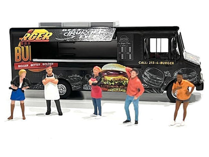 Food Truck "The Burger Truck" Black with Graphics 1/64 Diecast Model by American Diorama <h2>Food Diorama</h2> <p>High-quality car perfect for collectors and enthusiasts. Features detailed interior ex
