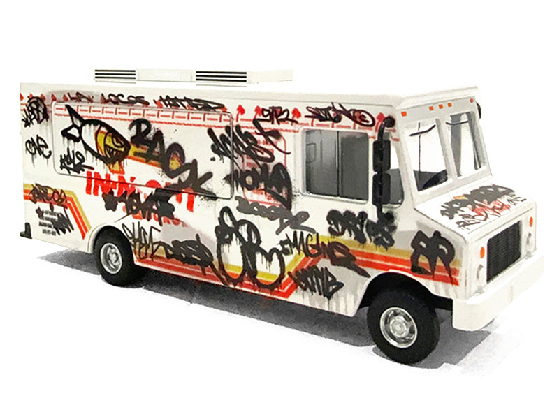 Food Truck "The Graffiti Truck" White with Graphics 1/64 Diecast Model by American Diorama <h2>Food Diorama</h2> <p>High-quality car perfect for collectors and enthusiasts. Features detailed interior