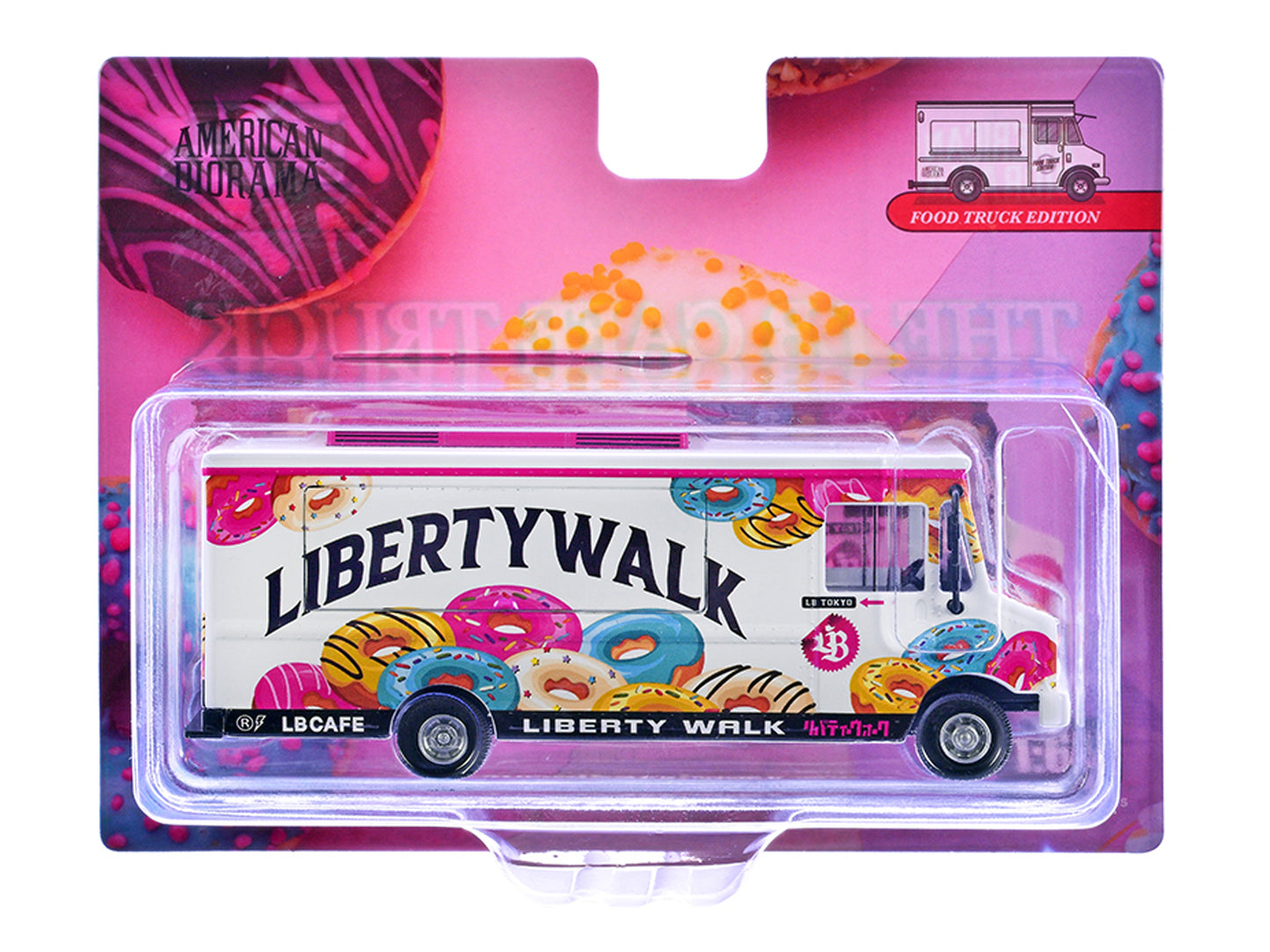 Food Truck "The LB Cafe - Liberty Walk" White with Graphics 1/64 Diecast Model by American Diorama <h2>Food Diorama</h2> <p>High-quality car perfect for collectors and enthusiasts. Features detailed i