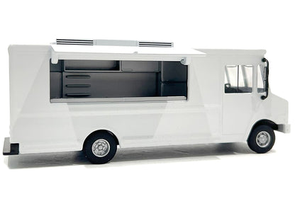 Food Truck Plain White with Graphics 1/64 Diecast Model by American Diorama <h2>Food Diorama</h2> <p>High-quality car perfect for collectors and enthusiasts. Features detailed interior exterior crafts