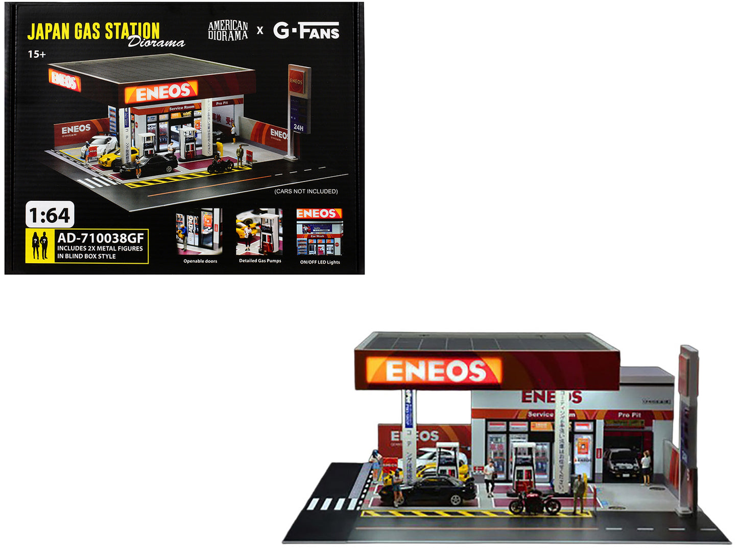 Eneos Japan Gas Station Diorama Set "American X G-Fans" Series for 1/64 Scale Models by American <h2>Eneos Diorama</h2> <p>High-quality diecast model car perfect collectors and enthusiasts. Features d