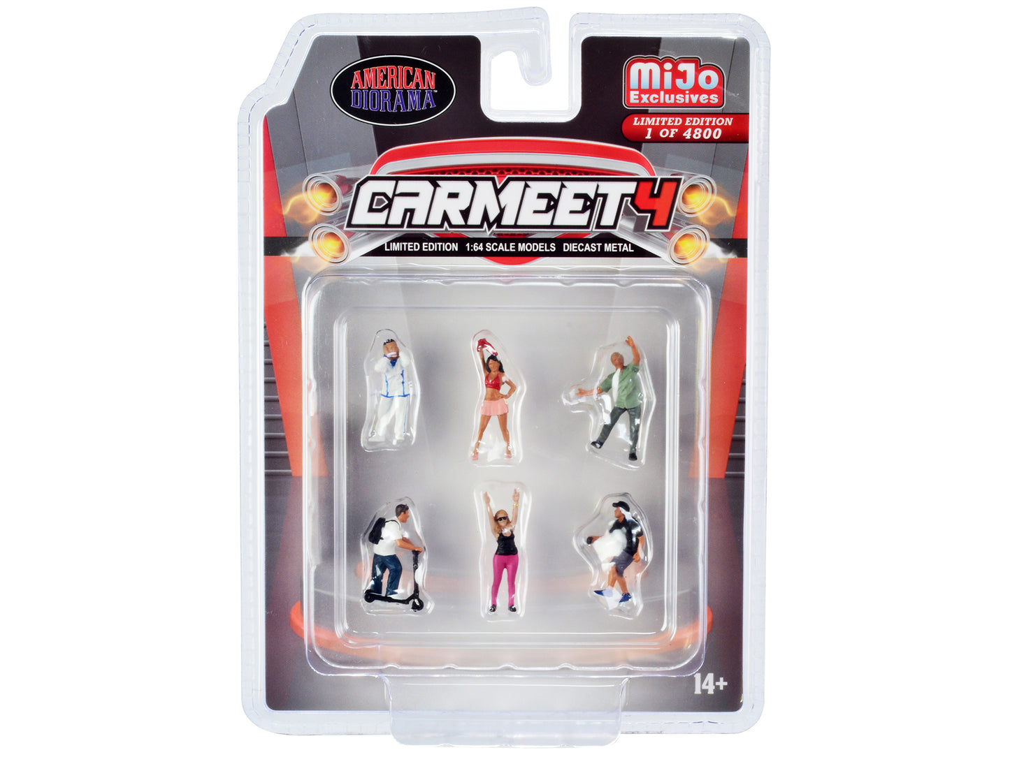 "Car Meet 4" 6 piece Diecast Figure Set for 1/64 Scale Models by American Diorama <h2>"Car Diorama</h2> <p>High-quality model car perfect collectors and enthusiasts. Features detailed interior exterio