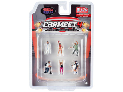 "Car Meet 4" 6 piece Diecast Figure Set for 1/64 Scale Models by American Diorama <h2>"Car Diorama</h2> <p>High-quality model car perfect collectors and enthusiasts. Features detailed interior exterio