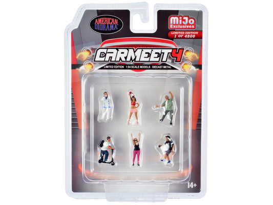 "Car Meet 4" 6 piece Diecast Figure Set for 1/64 Scale Models by American Diorama <h2>"Car Diorama</h2> <p>High-quality model car perfect collectors and enthusiasts. Features detailed interior exterio