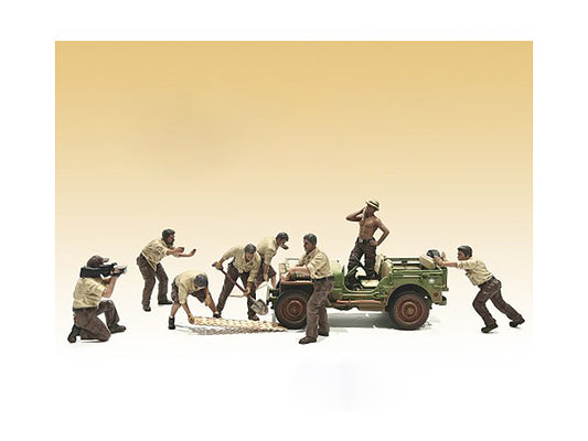 "4X4 Mechanic" 8 piece Figure Set for 1/18 scale models by American Diorama <h2>"4X4 Diorama</h2> <p>High-quality diecast model car perfect collectors and enthusiasts. Features detailed interior exter