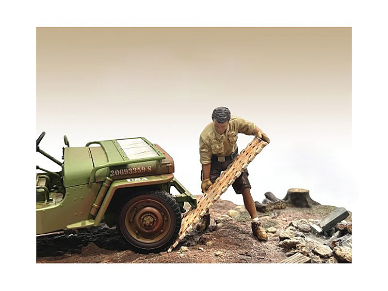 "4X4 Mechanic" Figure 8 with Board Accessory for 1/18 Scale Models by American Diorama <h2>"4X4 Diorama</h2> <p>High-quality diecast model car perfect collectors and enthusiasts. Features detailed int