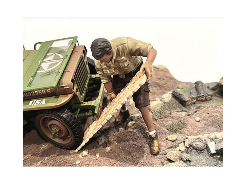 "4X4 Mechanic" Figure 8 with Board Accessory for 1/18 Scale Models by American Diorama <h2>"4X4 Diorama</h2> <p>High-quality diecast model car perfect collectors and enthusiasts. Features detailed int