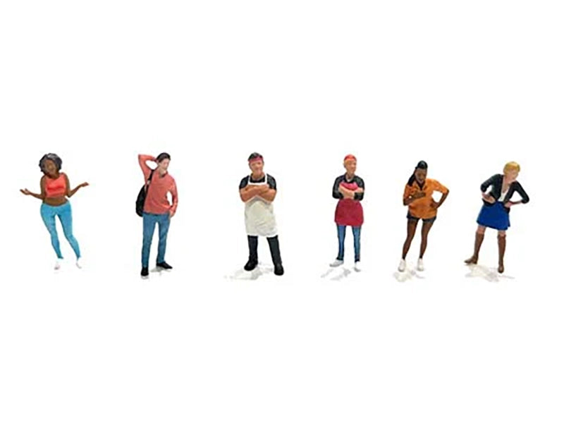 "Foodies" 6 piece Diecast Figure Set (6 Figures) Limited Edition for 1/64 Scale Models by American Diorama <h2>"Foodies" Diorama</h2> <p>High-quality model car perfect collectors and enthusiasts. Feat