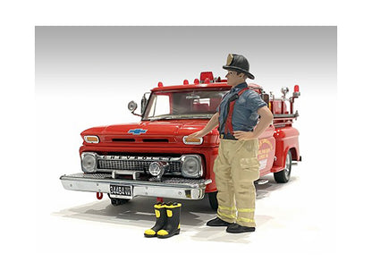 "Firefighters" Getting Ready Figure with Boots Accessory for 1/18 Scale Models by American Diorama <h2>"Firefighters" Diorama</h2> <p>High-quality diecast model car perfect collectors and enthusiasts.