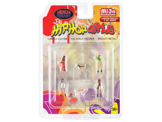 "Hip Hop Girls" 6 piece Diecast Set (4 Women 2 Dog Figures) Limited Edition to 4800 pieces Worldwide 1/64 Scale Models by American Diorama <h2>"Hip Diorama</h2> <p>High-quality model car perfect for c