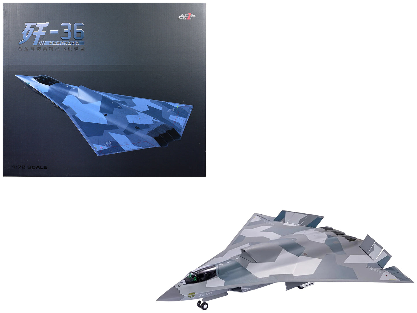 CAC J-36 Stealth Aircraft "People's Liberation Army Air Force" 1/72 T&y Diecast Model by Air Force 1