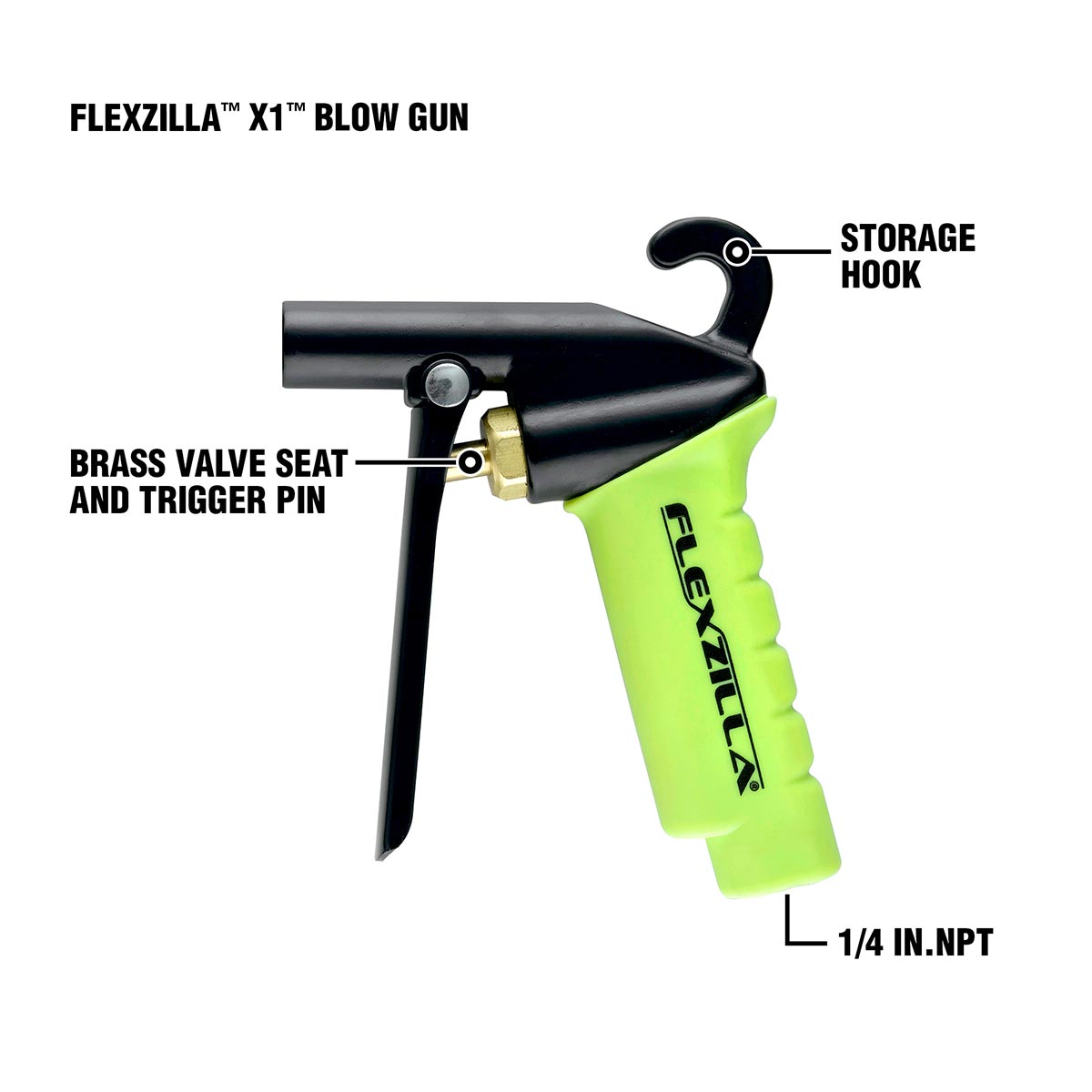 Flexzilla X1™ Blow Gun Kit ZillaGreen (10-Piece)