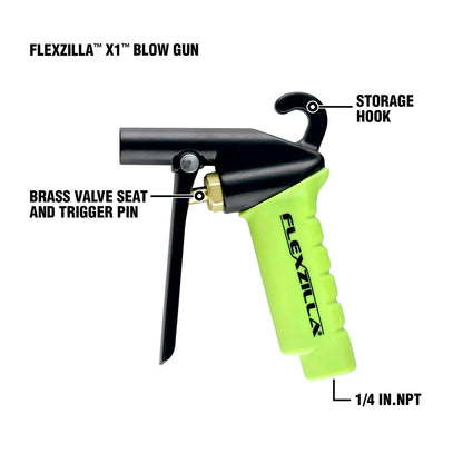 Flexzilla X1™ Blow Gun Kit ZillaGreen (10-Piece)