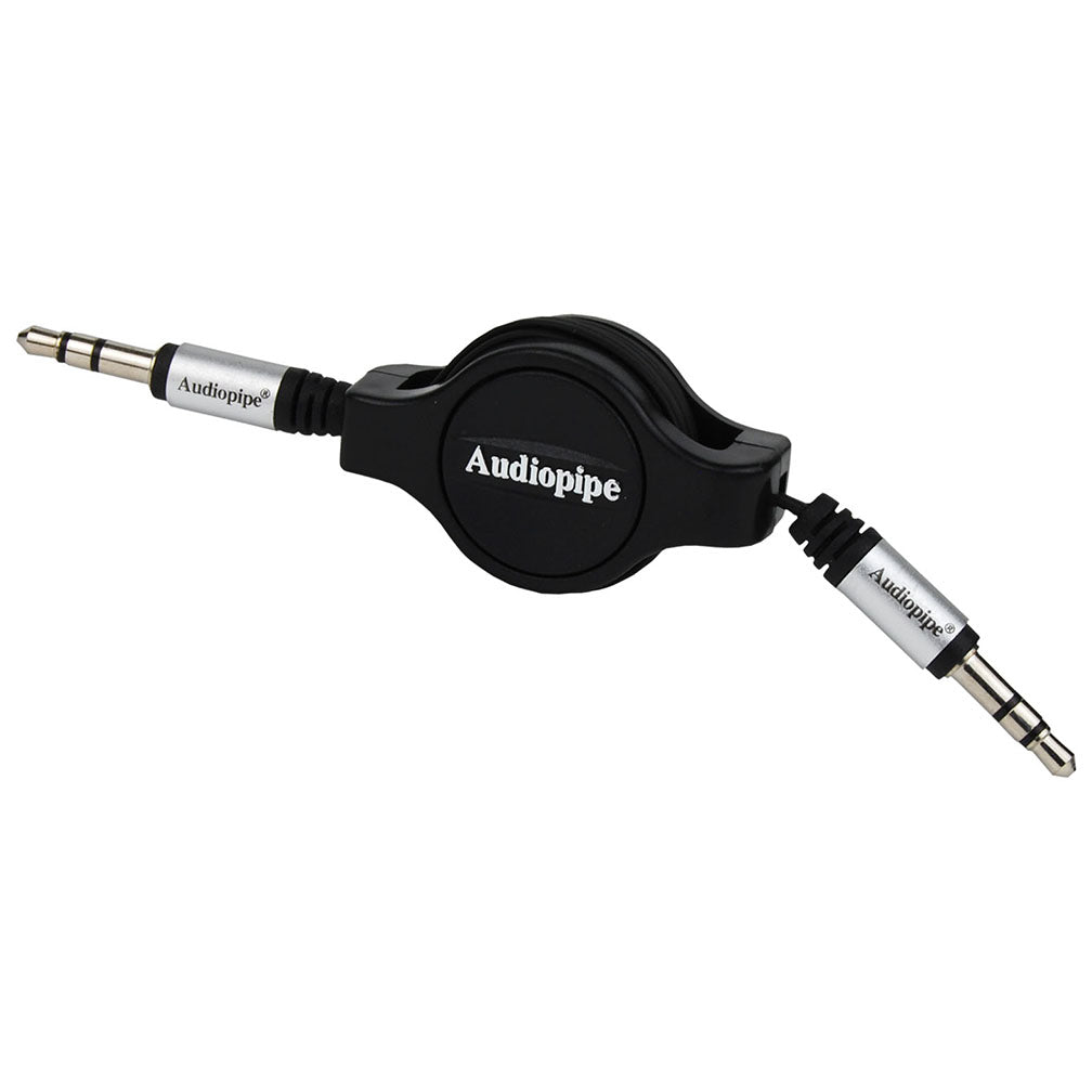 Audiopipe 3.5 to 3.5 Jack Plug 3 Ft Retractable - Bulk Lot of 25 | Reseller Pack | Fast Shipping Bulk Lot 25x | Fast Shipping | Wholesale Car Audio Install Parts