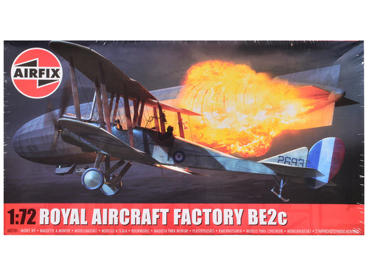 Level 2 Model Kit Royal Aircraft Factory BE2c Aircraft with 2 Scheme Options 1/72 Scale Plastic Model Kit by Airfix T&y