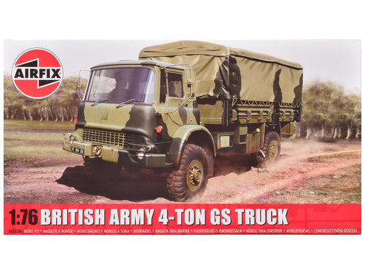 Level 1 Model Kit British Army 4-ton 4x4 GS Truck with 3 Scheme Options 1/76 Scale Plastic Model Kit by Airfix T&y