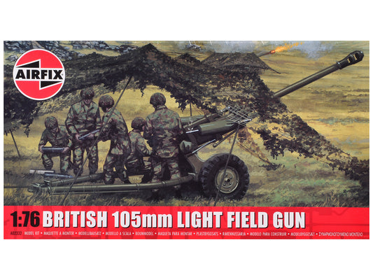Level 1 Model Kit British 105mm Light Field Gun with 3 Scheme Options 1/76 Scale Plastic Model Kit by Airfix T&y