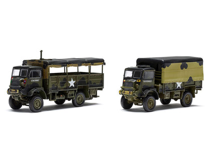 Level 2 Model Kit WWII 3-Ton General Service and Troop Trucks 1/76 Plastic Model Kit by Airfix