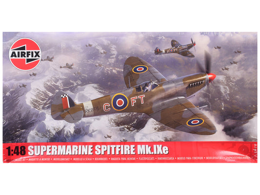Level 2 Model Kit Supermarine Spitfire Mk.IXe Fighter Aircraft with 3 Scheme Options 1/48 Plastic Model Kit by Airfix T&y