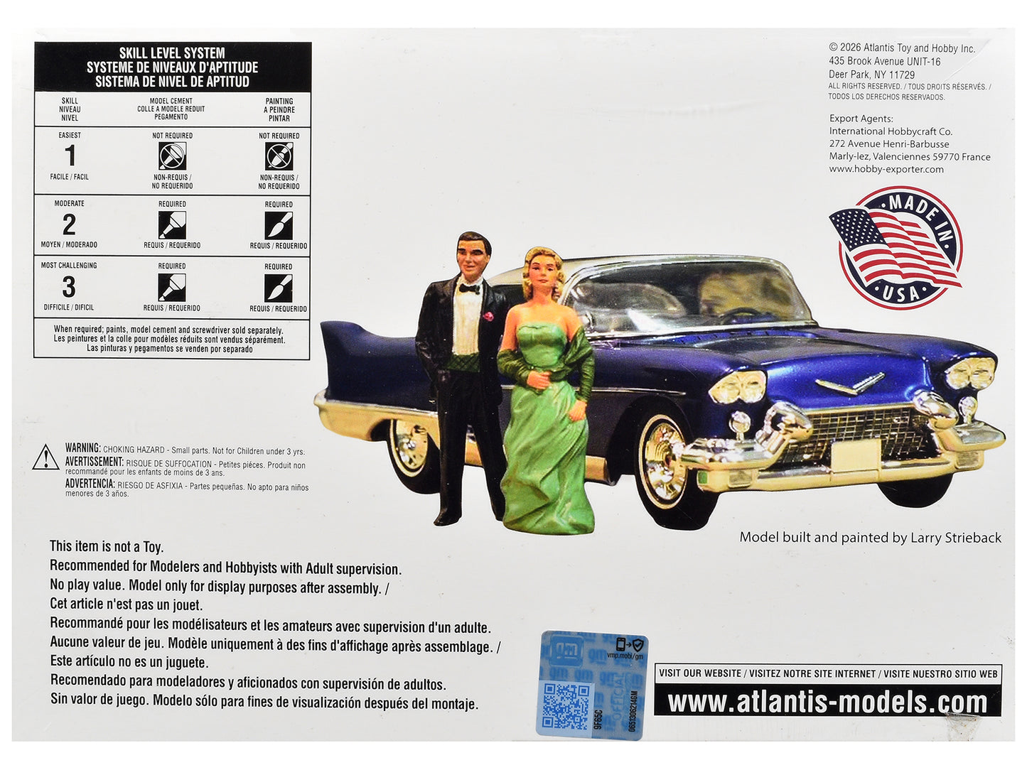 Skill 2 Model Kit 1957 Cadillac Eldorado Brougham 1/25 Scale Model by Atlantis T&y