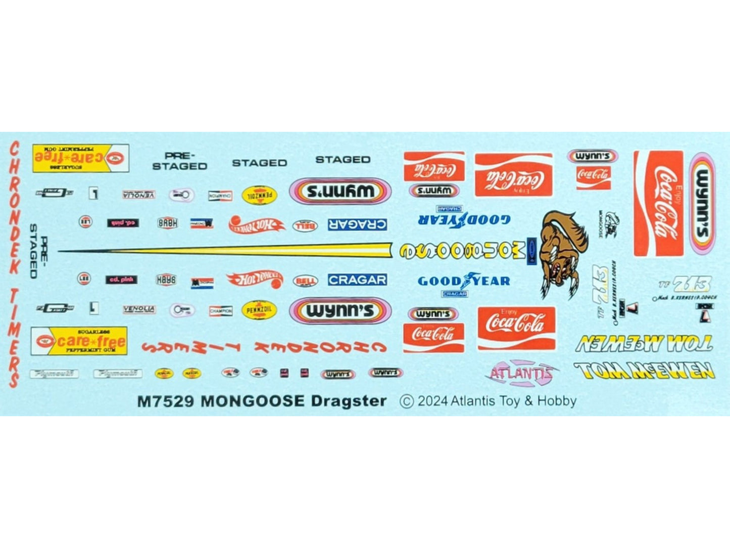 Skill 2 Model Kit Tom McEwen's "Mongoose" Rear Engine Dragster 1/24 Scale Model by Atlantis T&y