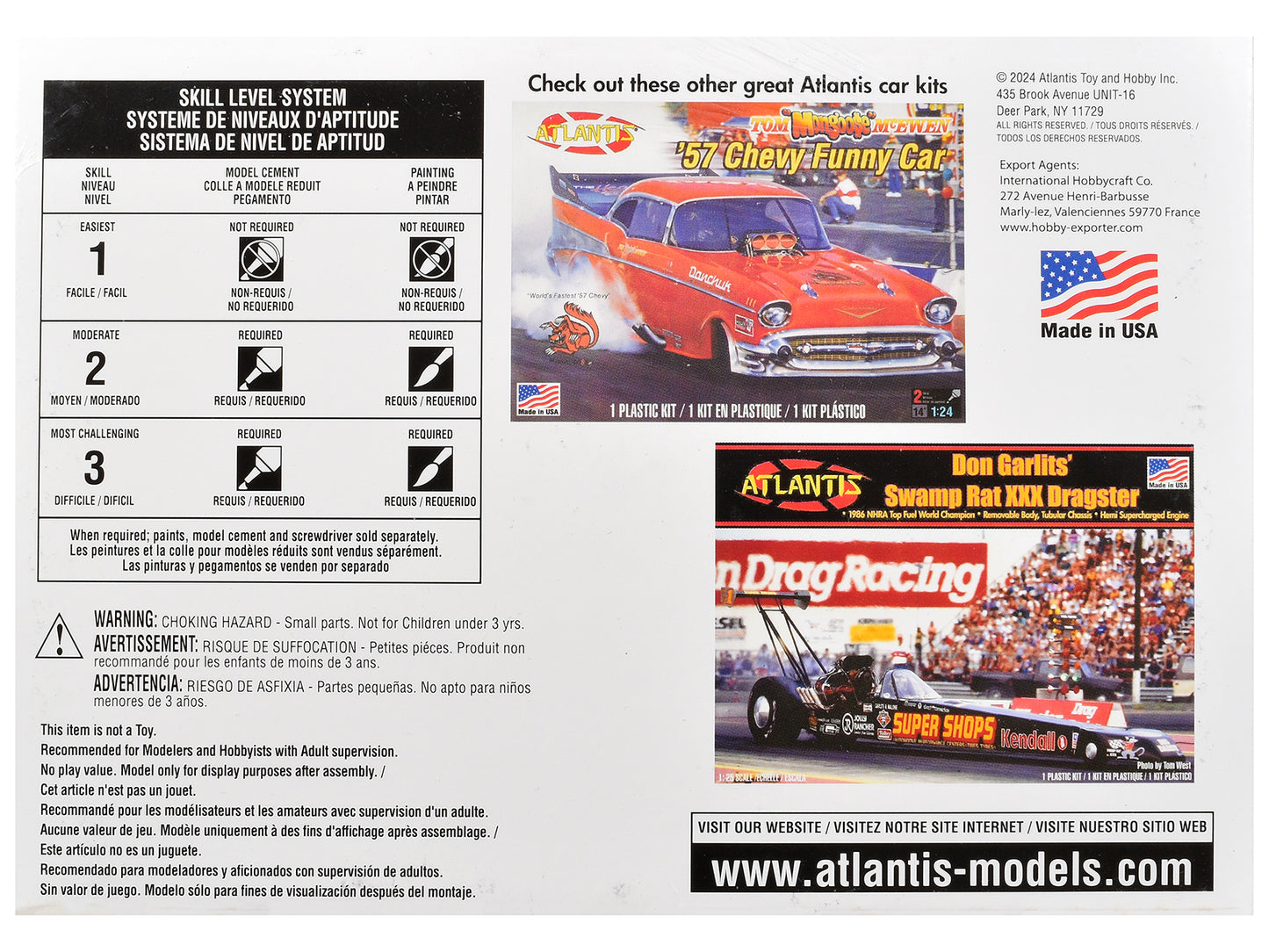 Skill 2 Model Kit Tom McEwen's "Mongoose" Rear Engine Dragster 1/24 Scale Model by Atlantis T&y