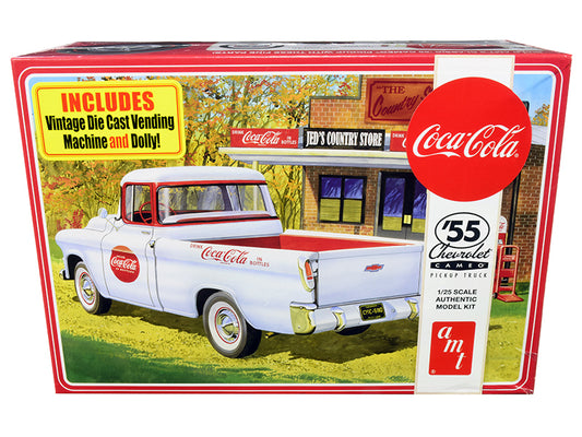 Skill 3 Model Kit 1955 Chevrolet Cameo Pickup Truck "Coca-Cola" with Vintage Vending Machine and Dolly 1/25 Scale by AMT <h2>Skill AMT</h2> <p>High-quality diecast car perfect for collectors enthusias