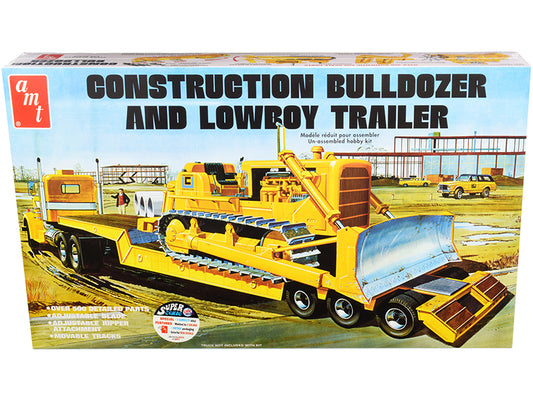 Skill 3 Model Kit Construction Bulldozer and Lowboy Trailer Set of 2 pieces 1/25 Scale by AMT <h2>Skill AMT</h2> <p>High-quality diecast car perfect for collectors enthusiasts. Features detailed inter