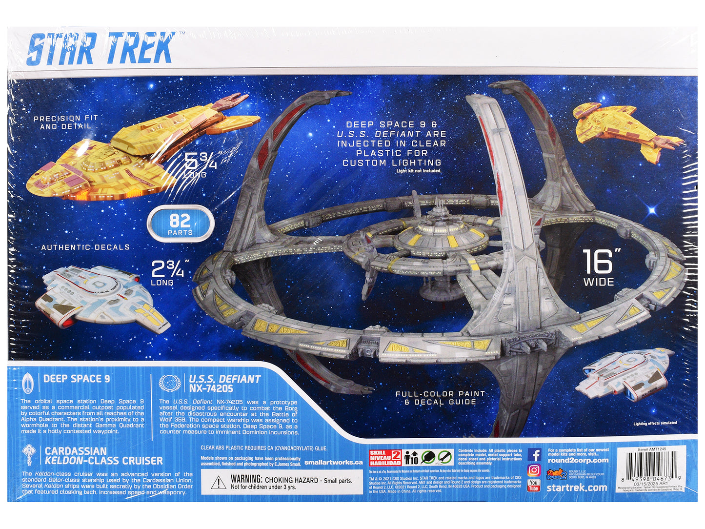 Skill 2 Model Kit Deep Space 9 Station with USS Defiant NX-74205 Ship and Cadassian Keldon-Class Cruiser "Star Trek: Nine" (1993-1999) TV Series 1/3300 Scale by AMT <h2>Skill AMT</h2> <p>High-quality