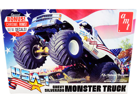 Skill 2 Model Kit Chevrolet Silverado "USA-1" Monster Truck 1/25 Scale by AMT <h2>Skill AMT</h2> <p>High-quality diecast car perfect for collectors and enthusiasts. Features detailed interior exterior