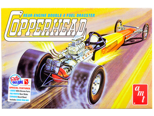 Skill 2 Model Kit 1934 Copperhead Rear-Engine Double A Fuel Dragster 1/25 Scale by AMT <h2>Skill AMT</h2> <p>High-quality diecast car perfect for collectors and enthusiasts. Features detailed interior