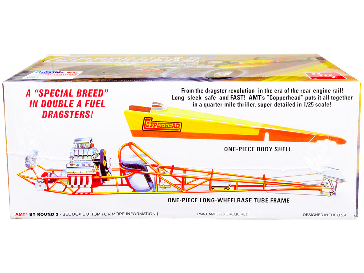 Skill 2 Model Kit 1934 Copperhead Rear-Engine Double A Fuel Dragster 1/25 Scale by AMT <h2>Skill AMT</h2> <p>High-quality diecast car perfect for collectors and enthusiasts. Features detailed interior
