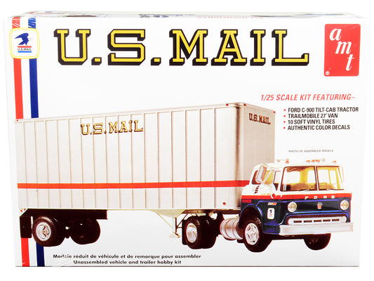 Skill 3 Model Kit Ford C900 Truck Tractor with Trailer "U.S. Mail" 1/25 Scale by AMT <h2>Skill AMT</h2> <p>High-quality diecast car perfect for collectors and enthusiasts. Features detailed interior e