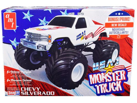 Skill 1 Snap Model Kit Chevrolet Silverado "USA-1" Monster Truck 1/32 Scale by AMT <h2>Skill AMT</h2> <p>High-quality diecast car perfect for collectors and enthusiasts. Features detailed interior ext